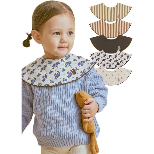 Konny Baby Bibs Set, 360 ° Rotate, Soft and Absorbent Bandana Drooling for Boys Girls baby Essentials