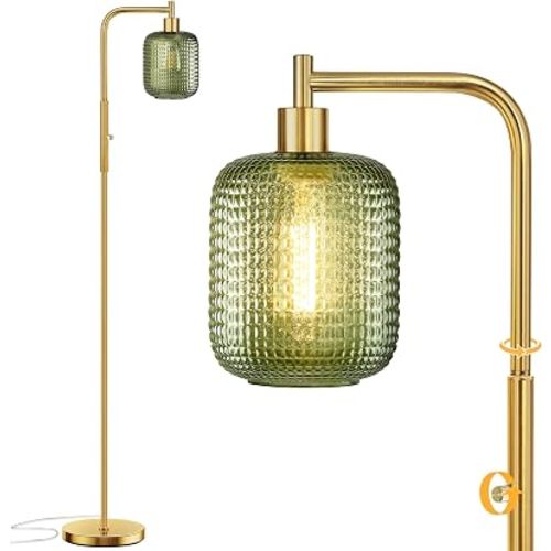 Modern Gold Green Floor Lamps for Living Room, 67" Bedroom Standing Lamp