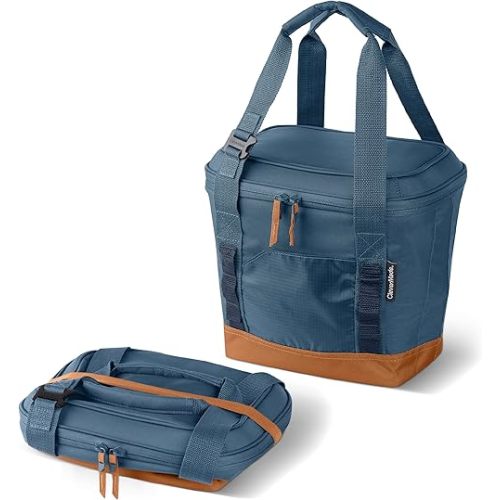 CleverMade Collapsible Insulated Cooler Bag – Leakproof Soft Folding Cooler with Shoulder Strap