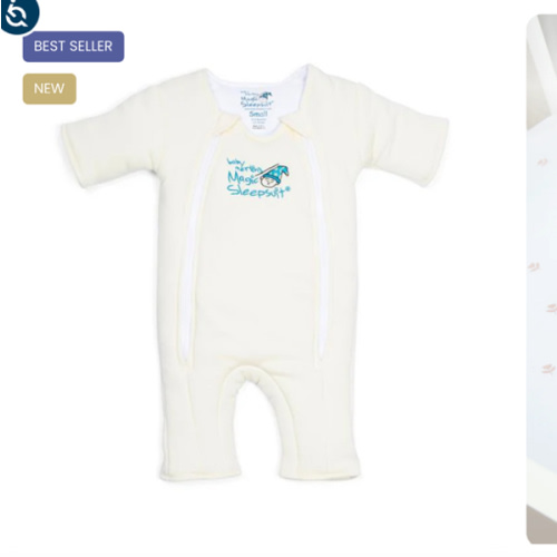 Cream Baby Merlin’s Magic Sleepsuit | Soft 100% Cotton Infant Sleepsuit