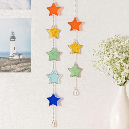 Stained Glass Star Garland 5 Stars