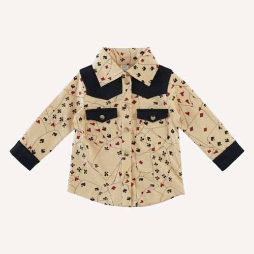 long sleeve cowboy shirt | playing cards | organic cotton jersey
