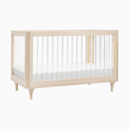 babyletto Lolly 3-in-1 Convertible Crib with Toddler Bed Conversion Kit - Washed Natural/Acrylic