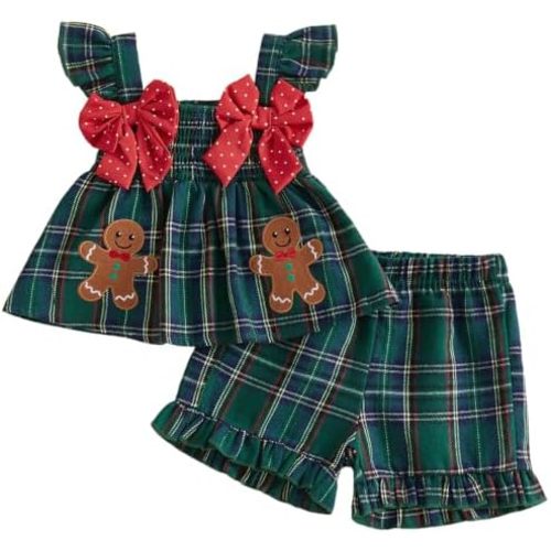 Mubineo Toddler Baby Girl Summer Clothes Cute Ruffle Shirt Tops Dress Shorts Outfits Set Fruit Blouse Princess Outfit