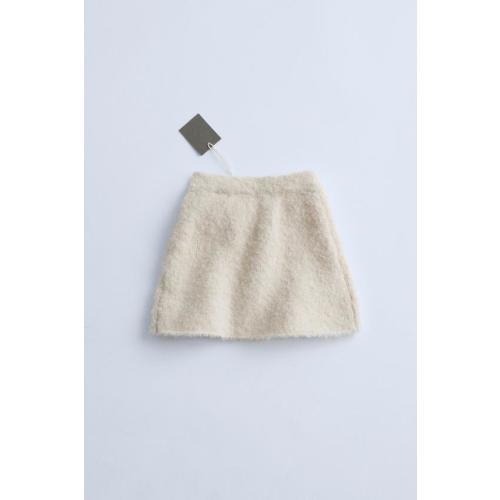 TIMELESZ - WOOL BLEND KNIT SKIRT, Mid-ecru - size 4/5 Years