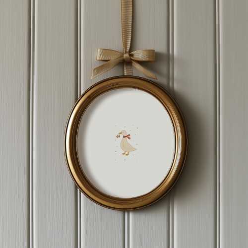 Miniature Duck Watercolor Painting – Tiny Farm Animal Wall Art, Country Cottagecore Decor, Mailed Artwork