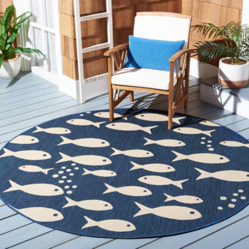 Sand & Stable™ Baby & Kids Avani Navy/Beige Indoor / Outdoor Area Indoor/Outdoor Area Rug & Reviews | Wayfair