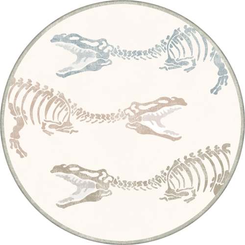 Daxon White Dinosaur Rug