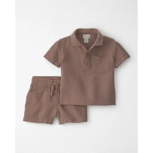 Toddler Boy 2-Piece Organic Cotton Gauze Top & Short Set - Little Planet | Carter's