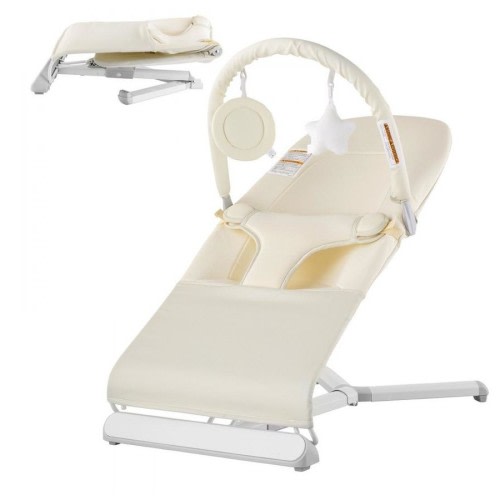 Baby Bouncer Folding Bouncer Seat Chair for Babies 0-9 Months with Toy Bar