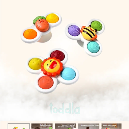Toddla™ Suction Fidget Spinner (3 Pack)