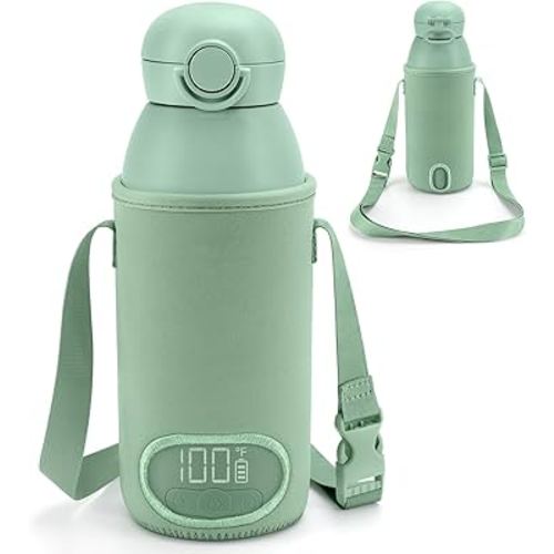 Protective Sleeve Compatible with Portable Bottle Warmer for Travel, Anti-Slip & Shockproof Bottle Carrier with Shoulder Strap for 17oz Milk Warmer,Fits Warmer for Breast Milk & Water