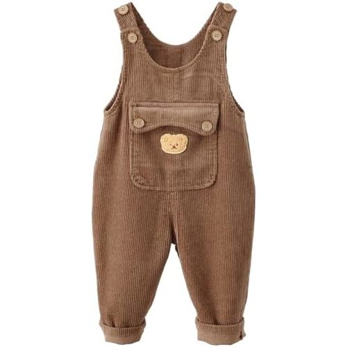 Happy Cherry Toddler Boy Girls Corduroy Overalls Toddler Bib Pants Infant Baby Suspender Jumpsuit Romper