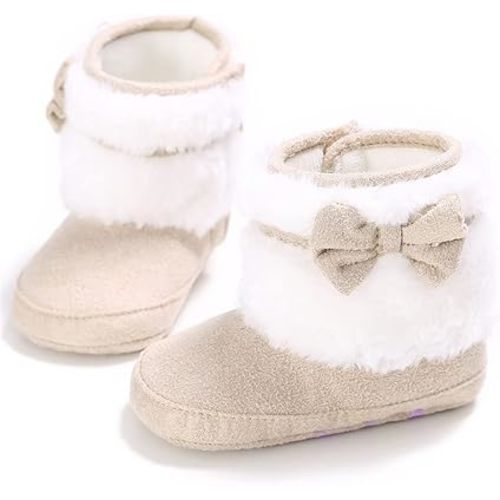 E-FAK Baby Boy Girl Boots Newborn Shoes Winter Snow Bowknot Anti-Slip Soft Sole Warm Infant Toddler Prewalker Booties