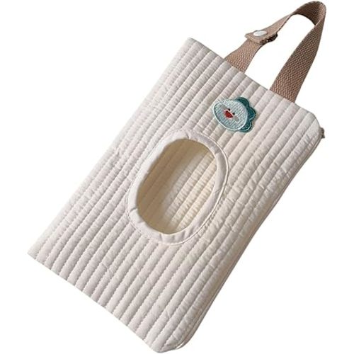 Baby Wipe Holder Travel - Refillable Wipes Pouch Portable Paper Tissue Dispenser - Stroller Tissue Bag Holder Case, Dustproof Paper Towel Container for Hand, Face, Makeup Removal