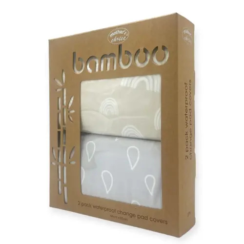Every Mothers Choice Bamboo Waterproof Change Mat Stone 2 Pack