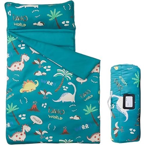 MORAIS Toddler Nap Mat with Pillow and Blanket, 52" x 20" Lightweight and Soft Nap Mat for Preschool, Daycare, Travel Sleeping Bags