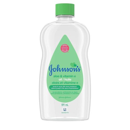 Johnson's Baby Oil Gel with Moisturizing Aloe Vera, Skin-Soothing Vitamin E and Mineral Oil, 591 ml
