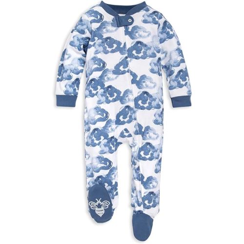 Burt's Bees Baby Boys Sleep and Play PJs, 100% Organic Cotton One-Piece Zip Front Romper Jumpsuit Pajamas