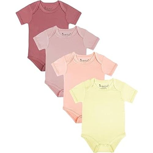 Jimonda Baby Boys Girls Rayon From Bamboo Bodysuit Short Sleeve One Piece Rompers Soft Outfits Infant Newborn Clothes 0-24M