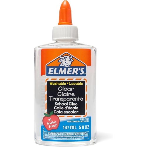 Elmer's Liquid School Glue, Clear, Washable, 147 mL