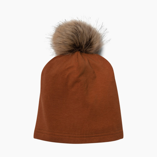 Loulou Lollipop Pom Pom Hat (Tencel) - Caramel, 6-12 M