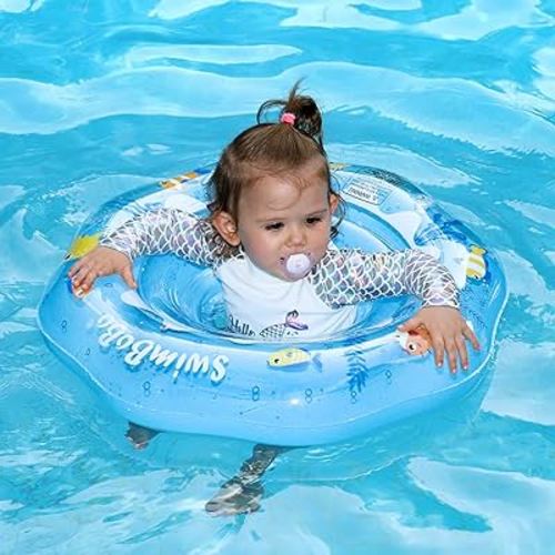 Swimbobo Inflatable Baby Swimming Float with Safe Seat for Age 6-36 Months Toddler