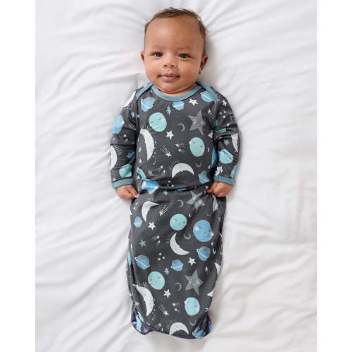 Blue To the Moon & Back Infant Gown - Little Sleepies