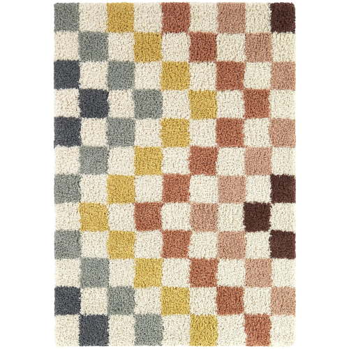 Mainstays Rainbow Checkered Shag Indoor Rug, 7' 10" x 10'