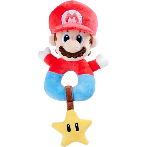 My Mario Baby Activity Grabber with Rattle – 6-Inch Plush Grasp Toy with Crackling Star for Infants & Newborns
