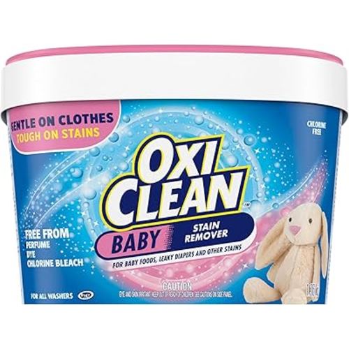 OxiClean All-Purpose Baby Enzyme Stain Remover Powder for Cloth Diapers, Bedding, Blankets, and Upholstery - Colour Safe, Chlorine Bleach, Fragrance Free, 1.36 kg