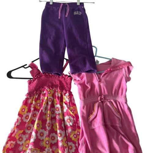 Y2k Vintage 2000s Toddler Girls 3T Bundle babyGap Fleece Joggers Romper Dress