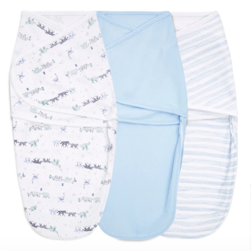 aden + anais rising star baby cotton easy swaddle size 0-3 months