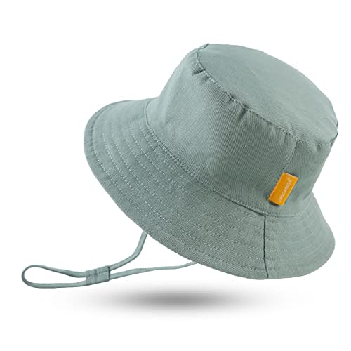 JANGANNSA Cotton Baby Sun Hat Infant Toddler Boys Girls Bucket Hats Summer Sun Protection Kids Beach Caps