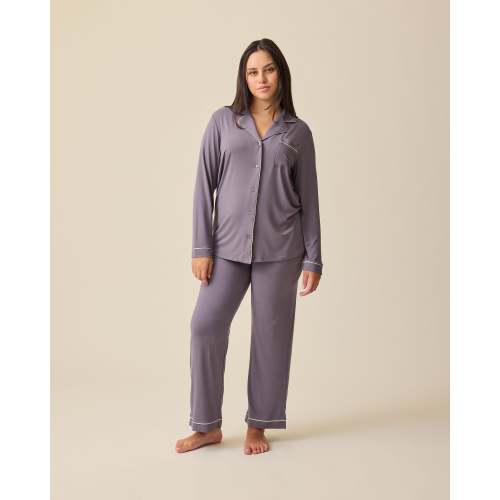 Clea Bamboo Long Sleeve Pajama Set | Black - Kindred Bravely