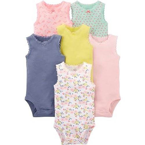 Simple Joys by Carter's Baby Girls' 6-Pack Sleeveless Bodysuit