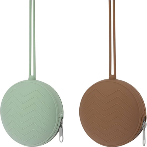 2 Pack Silicone Pacifier Holder Case, BPA-Free Silicone Newborn Pacifier Holder for Baby Boys & Girls, Travel Pacifier Storage Case for Diaper & Strollers