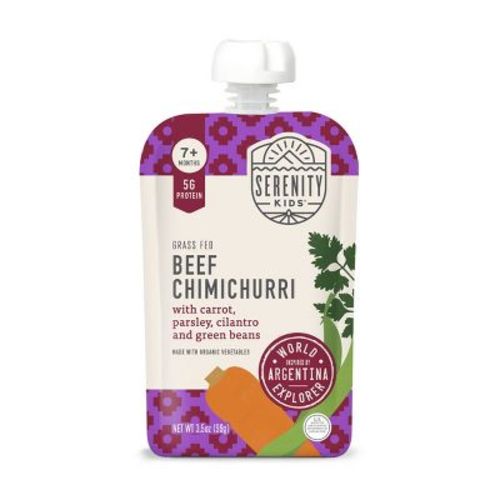 Serenity Kids World Explorer Grass Fed Beef Chimichurri with Organic Vegetables Baby Food Pouch - 3.5oz