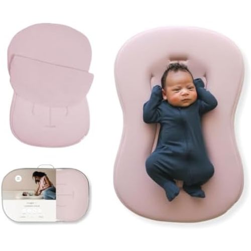 Snuggle Me Organic Newborn Baby Infant Lounger Pillow & Travel Bag - Petal
