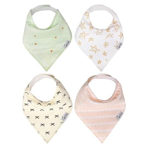 Copper Pearl Baby Bandana Drool Bibs for Drooling and Teething 4 Pack Gift Set (Paris Set)