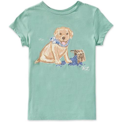 Polo Ralph Lauren Little Girls Cap Sleeve Dog-Print Jersey T-Shirt (Size 4)