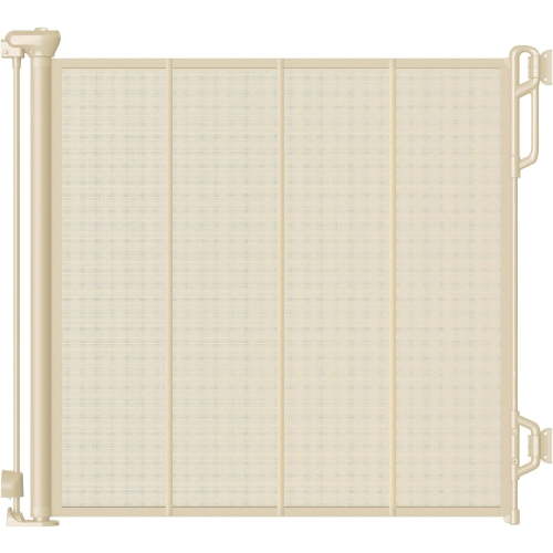 Reinforced Retractable Baby Gate or Mesh Dog Gate,Easy to Use for Stairs, Doorways, Hallways, Indoor, Outdoor, Wide Pet Gate 33.5" Tall, Extends to 45" Wide, Cream