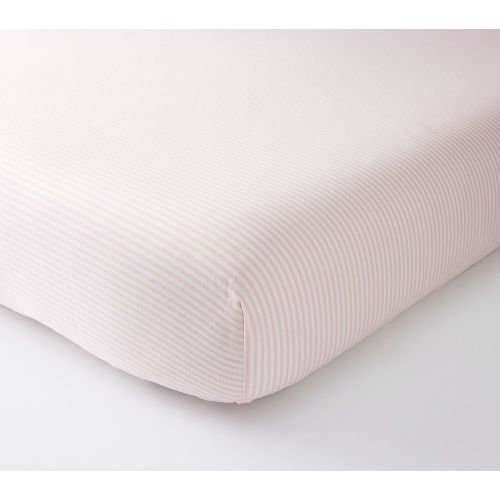 Oxford Stripe Organic Cotton Crib Fitted Sheet