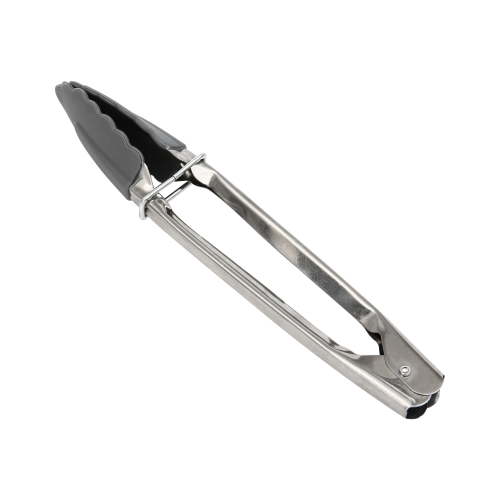 Mainstays Stainless Steel and Silicone Mini Tongs Grey, Durable Food-Safe, Lockable and Dishwasher Safe