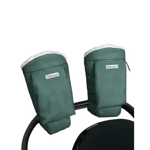 7AM Enfant Stroller Warmmuffs Gloves - Anti-Freeze Stroller Mittens for Handlebars, Water Repellent Hand Warmer Muff for Cold Weather, Plush Lined Stroller Warmmuffs | Winter Stroller Accessories