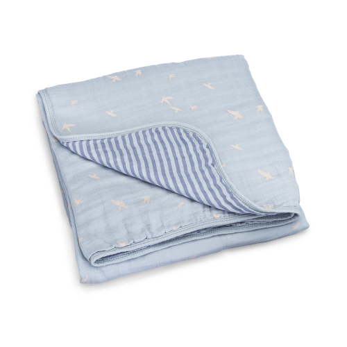Parker Baby Muslin Blanket - 100% Muslin Cotton Infant Baby Quilt & Kids Blanket - Dove