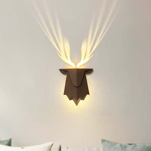 wall lights for bedroom，New deer horn projection decorative light, suitable for decorating small night lights in corridors, bedrooms, living rooms, and stairwells