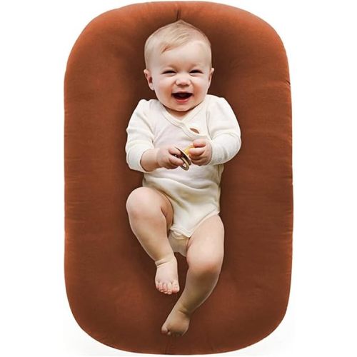 100% Cotton Baby Lounger for Newborn 0-24 Months(Coffee)