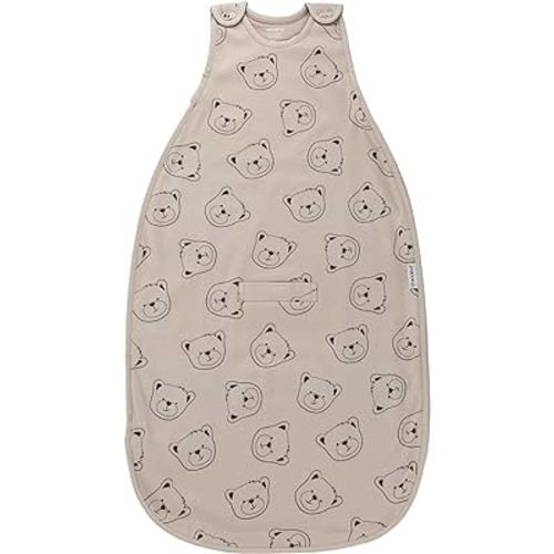 Woolino Merino Wool and Organic Cotton Ultimate Baby Sleep Sack - 4 Season Baby Wearable Blanket - Two-Way Zipper Adjustable Sleeping Bag - Universal Size (2-24 Months) - Teddy Bear