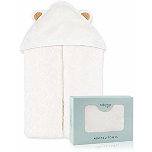 Natemia Extra Soft Rayon from Bamboo Baby Hooded Towel | Super Absorbent and Hypoallergenic | Sized for Infant and Toddler
